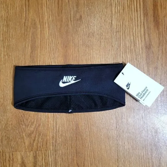 Nike Tech Fleece Reversible Headband Black White Sportswear NSW Logo Elastic OS