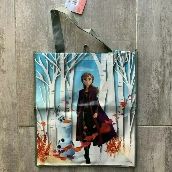 FROZEN II 2 Large Reusable TOTE Bag Anna Olaf Disney Collectible Travel NEW