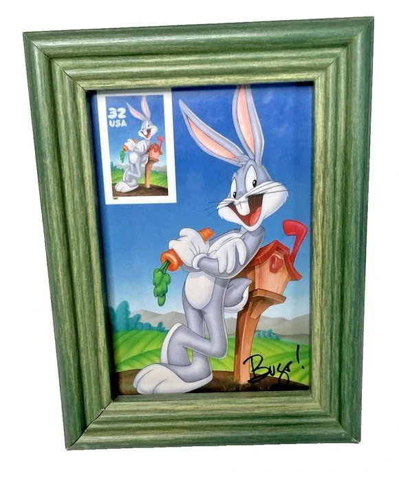 USPS 32¢ Bugs Bunny Framed Stamp Display Warner Bros Looney Tunes 1997 Genuine S