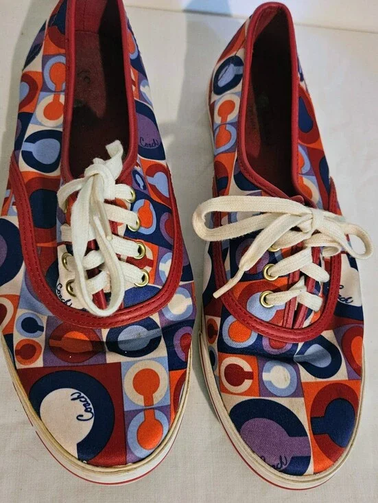Coach Audrina Multicolor Logo Sateen Sneakers Leatherware 1941 Women's 6.5B