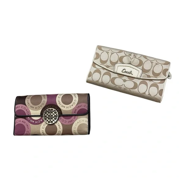 Coach Project Flawed Long Wallet Bundle 2 Y2K Long Snap Wallets with Peeling