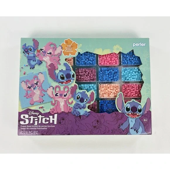 Disney Stitch Perler Fused Bead Kit 4228 pcs Craft Set Pegboards Patterns