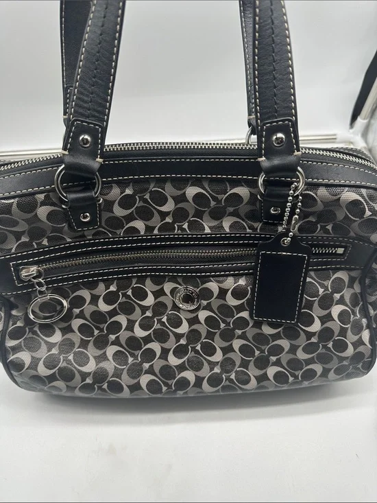 Vintage Coach Handbag Grey and Black