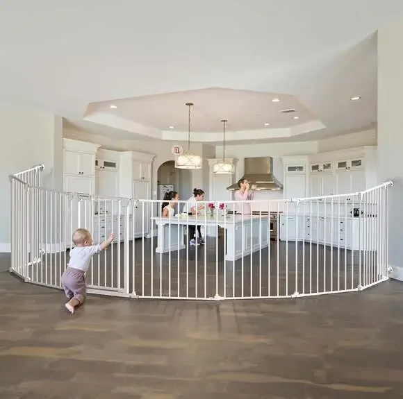 Mumeasy 8-Panel 199-Inch Extra Wide 3-in-1 Baby Gate and Play Yard