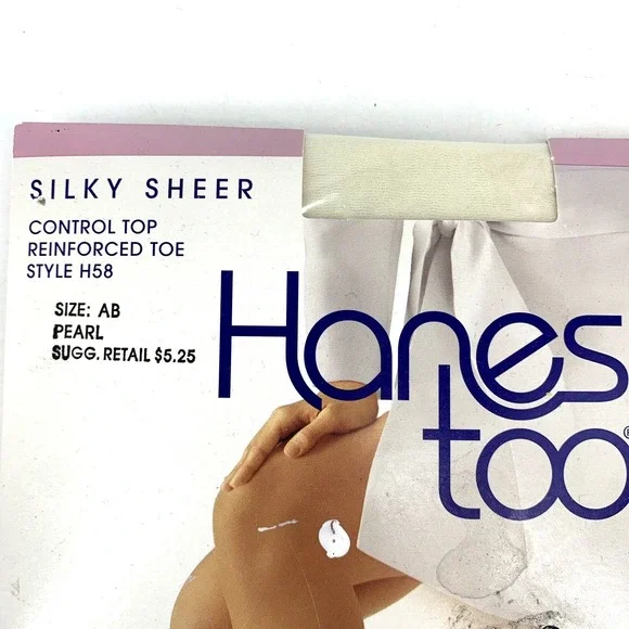 Hanes Too Control Top Silky Sheer Pantyhose Sz AB Style Pearl‎ H58 New
