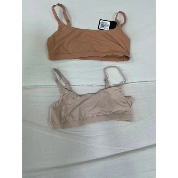 Art Class Girls 2 Pack Bralette Set Tan Beige Adjustable Straps Size Large NWT