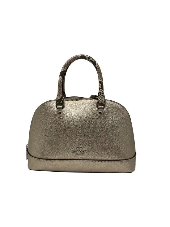 Coach Metallic Gold Leather Exotic Trim Sierra Satchel-F38057