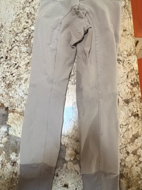 For Horses Tan Front Zip Breeches Size 14 Children's