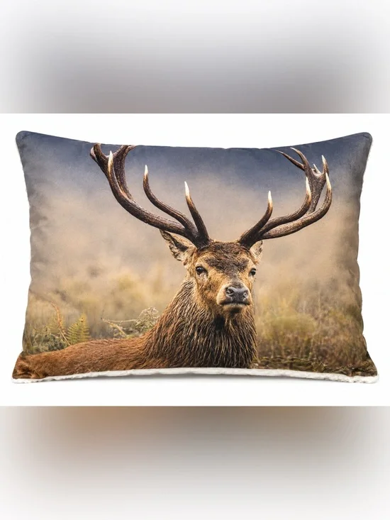 Deer Antler Decorative Throw Pillow