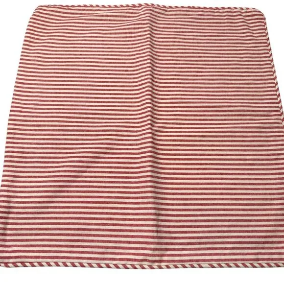 Pottery Barn red white stripe throw pillow covers linen blend 20x20 cottage core