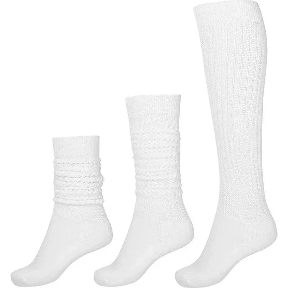 MSRP $22 BomKinta 3 Pack Women's 5-11 Slouch Socks Thigh High Boot Soft Scrunch