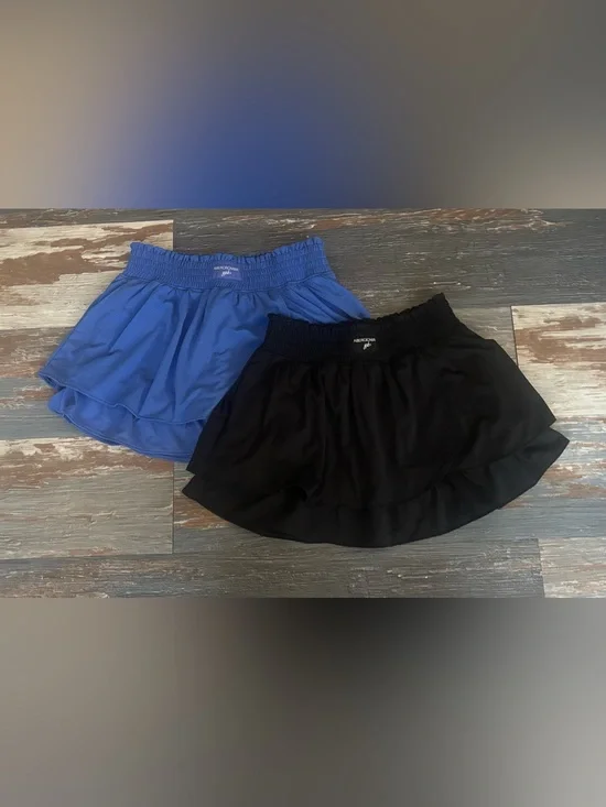 NWT Abercrombie Girls YPB Black and Blue Athletic Shorts size 7/8 lot of 2