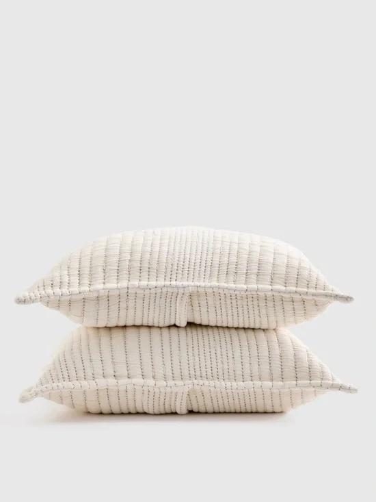 Quince Organic Cotton Hand Stitched Pillow Shams set of 2
