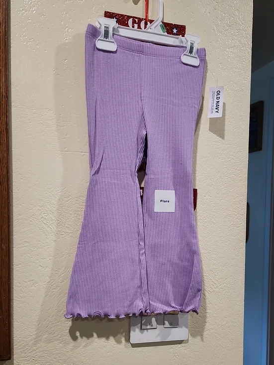 Old Navy Lavender Ribbed Flare Leggings for Kids