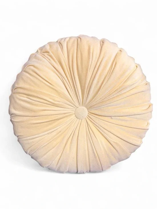 Pottery Barn Round Pleated Accent Pillow - Yellow