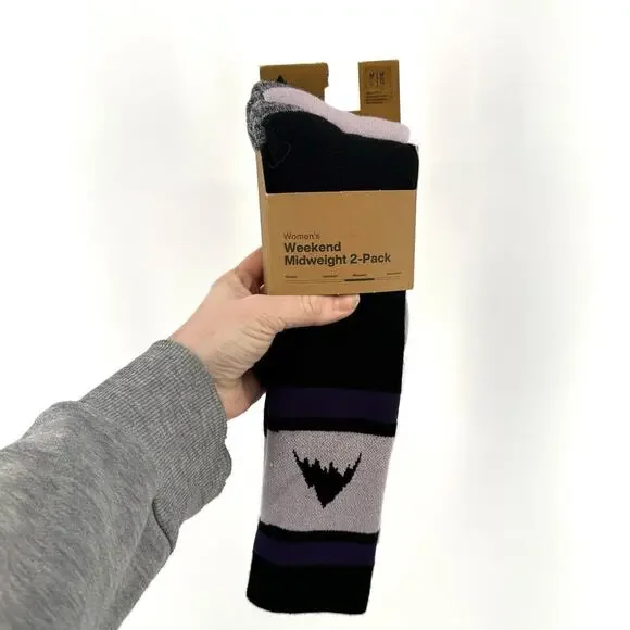 Burton Women’s Weekend Midweight Ski Socks 2 Pack Elderberry Medium/Large