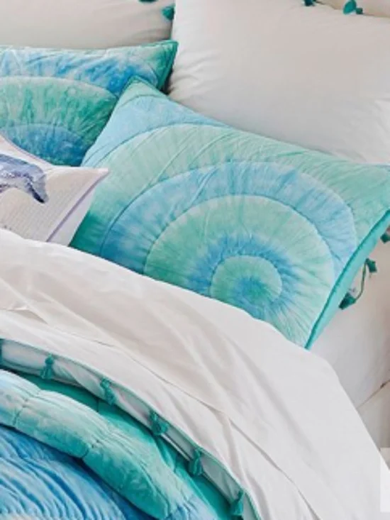Pottery Barn Teen Dunes Tie Dye Standard Sham Green Blue