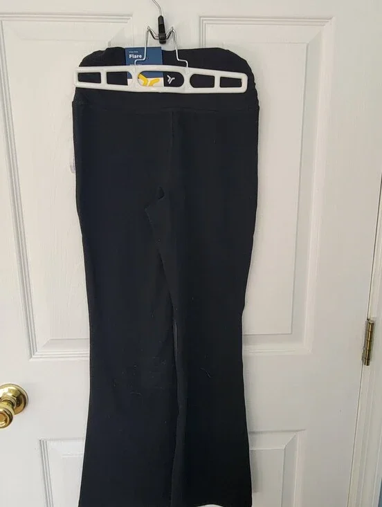 NWT Old Navy Girls Size L 10-12 PowerChill High-Rise Flare Leggings Black