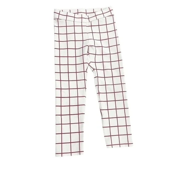 ✅ JANIE AND JACK WHITE AND RED WINDOWPANE LEGGINGS‎ SIZE 4