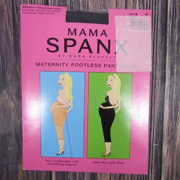 Spanx Mama NEW Womens‎ Size B Black Maternity Footless Pantyhose Shaping