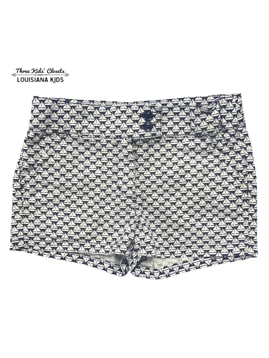 Janie and Jack 4Y Navy & White Sailboat Print Shorts