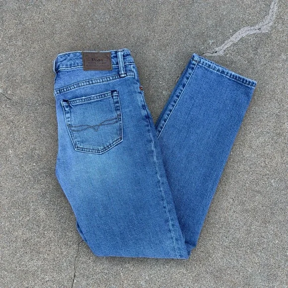 Polo Ralph Lauren‎ Youth Boys Jeans The Hampton Straight Leg Medium Wash Size 14