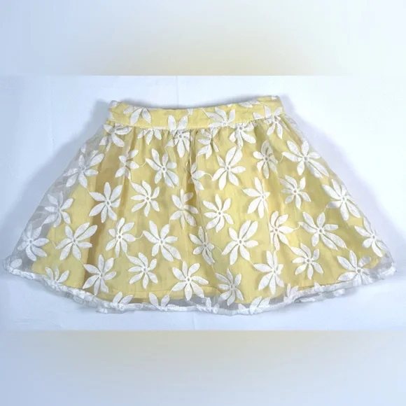 GYMBOREE Girls Floral Embroidered‎ Skirt 5T Cottagecore Spring Mesh Cute