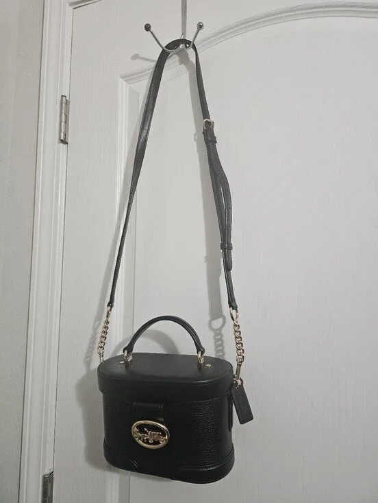 Coach Georgie Gem Crossbody Leather Black