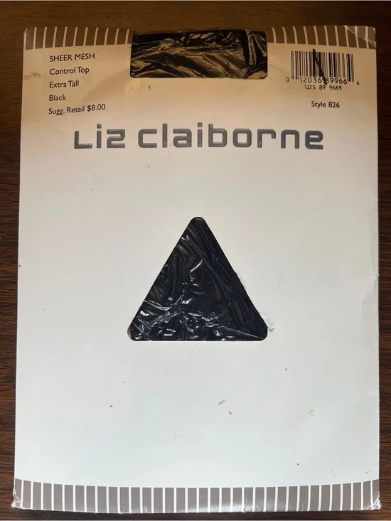 Vintage 90s Liz Claiborne Sheer Mesh Pantyhose - Extra Tall - Color: Black