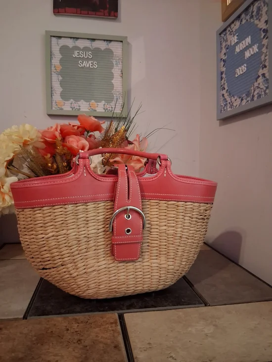 Coach Soho Woven Straw Basket Tote