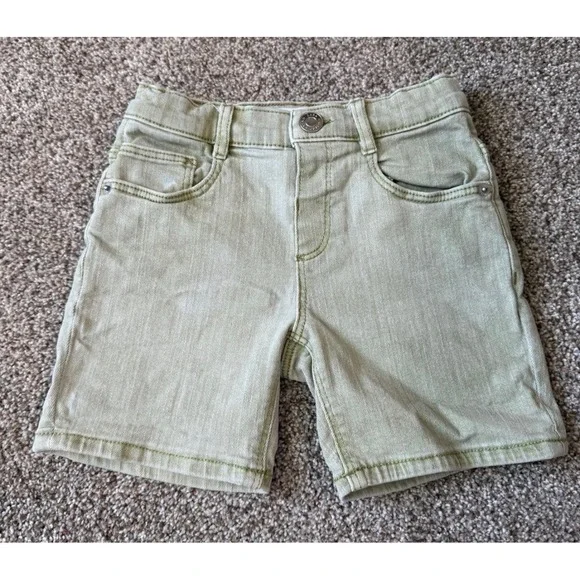 Zara Kids Sage Green Denim Shorts Size 2-3 Years Boys Girls Unisex‎ Cotton Blend