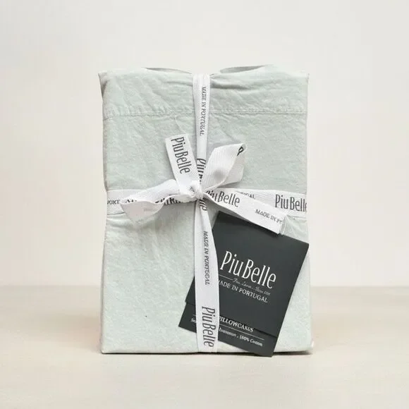 PiuBelle Portugal 2 King Pillowcases Gray Cotton Percale Piu Belle