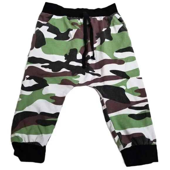 Baby Camo Jogger Pants Military Print Elastic Waist Unisex Size 6–12 Months