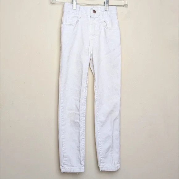 Vintage‎ Lee Rider 80s Girls White Denim Jeans Size 7 Slim
