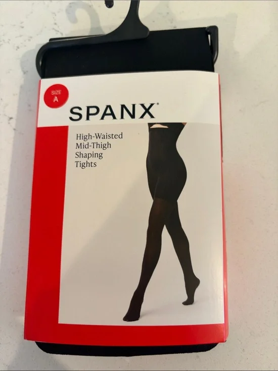 SPANX Black High-Waisted Mid-Thigh Shaping Tights