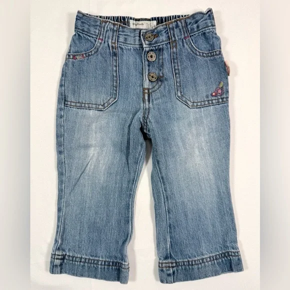 VINTAGE OSHKOSH BGOSH Toddler Girl‎ Jeans Floral 18M Cottagecore 90s Y2K Classic
