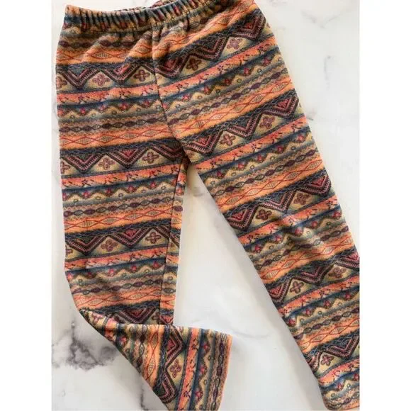 Kids 2T toddler chevron Aztec boho Montana Mountains Santa Fe style fleece leggi