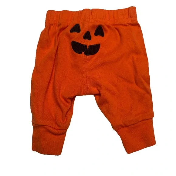 Carters Baby Newborn Pumpkin Jack-O-Lantern Orange‎ Cotton Jogger Pants 1T248510