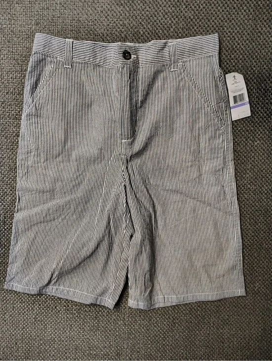 NWT Tommy Hilfiger Boys Shorts Size 18 Blue White Seersucker Pinstripe Y2K New