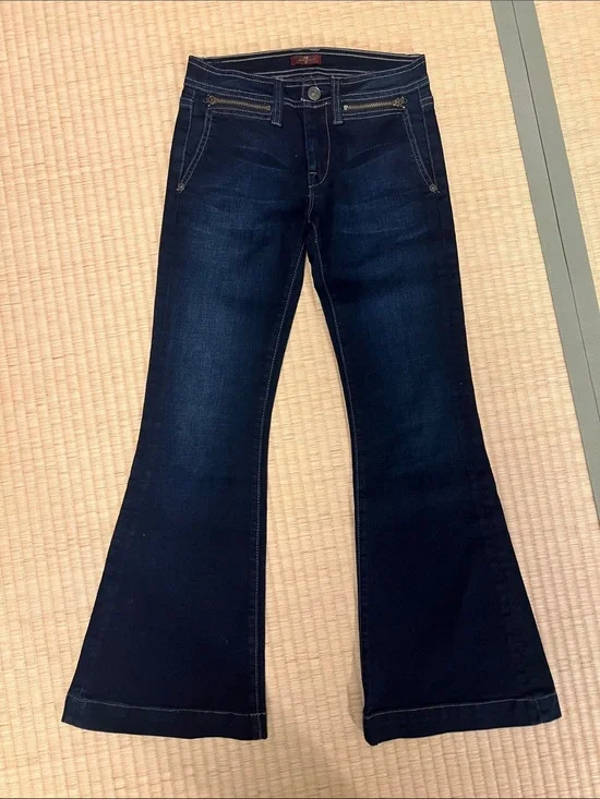 7 For All Mankind Dark Blue Flare Jeans Junior Size 10