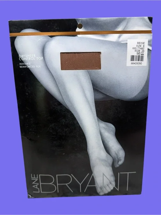 Vintage Lane Bryant Daysheer  Control Top Pantyhose Beige Size E