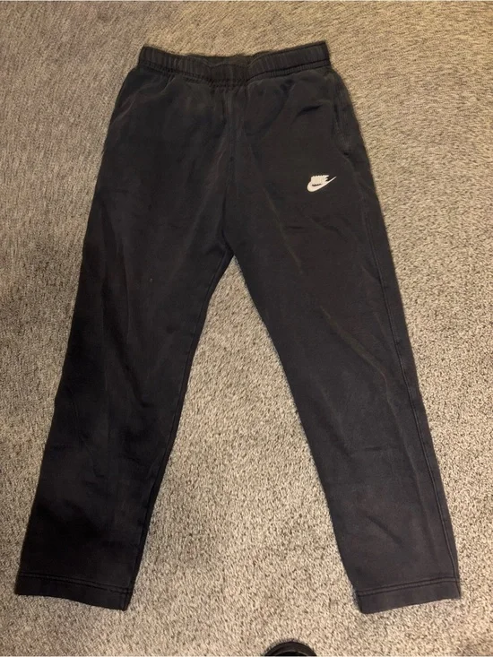 Nike Kids Black Sweat Joggers with White Swoosh