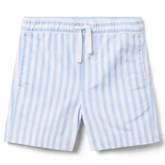 Janie and Jack 100048022 Blue and White Striped Poplin Pull-On Short size 6-12 m