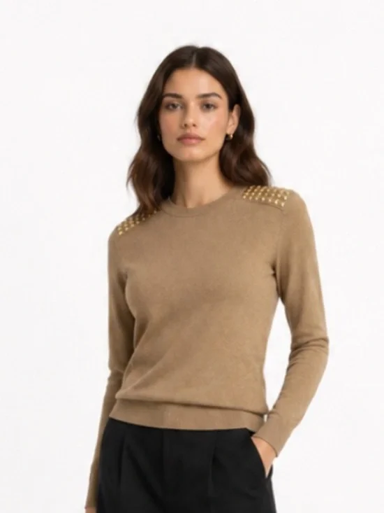 Michael Kors gold stud cashmere blend knit Sweater