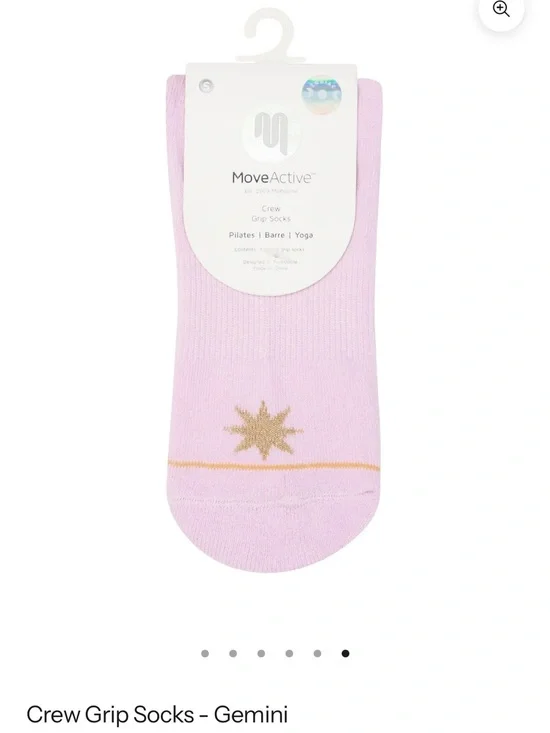 Stance MoveActive Crew Grip Socks - Light Pink with Gold Star