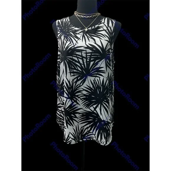 Michael Kors tropical sleeveless blouse size M