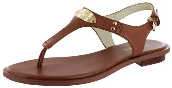 MICHAEL MICHAEL KORS WOMEN'S MK PLATE THONG LUGGAGE SANDAL 8 M