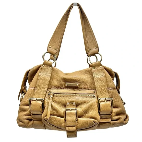 Michael Kors Austin Pebbled Leather Satchel Bag Hobo Shoulder Bag‎ Gold Hardware