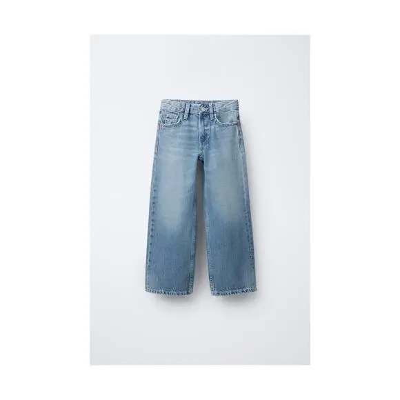 ZARA Kid’s Faded Wide Leg Blue Jeans Size 11-12Y