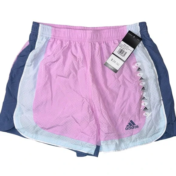 Adidas Mesh Athletic Shorts Size L 14 Lilac Purple Colorblock New With Tags‎